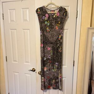 Johnny Was Multicolor Floral Midi Dress